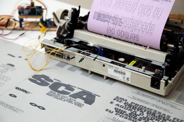 Modified printing machine by Vera Lucía Jiménez annd Claudia Jiménez